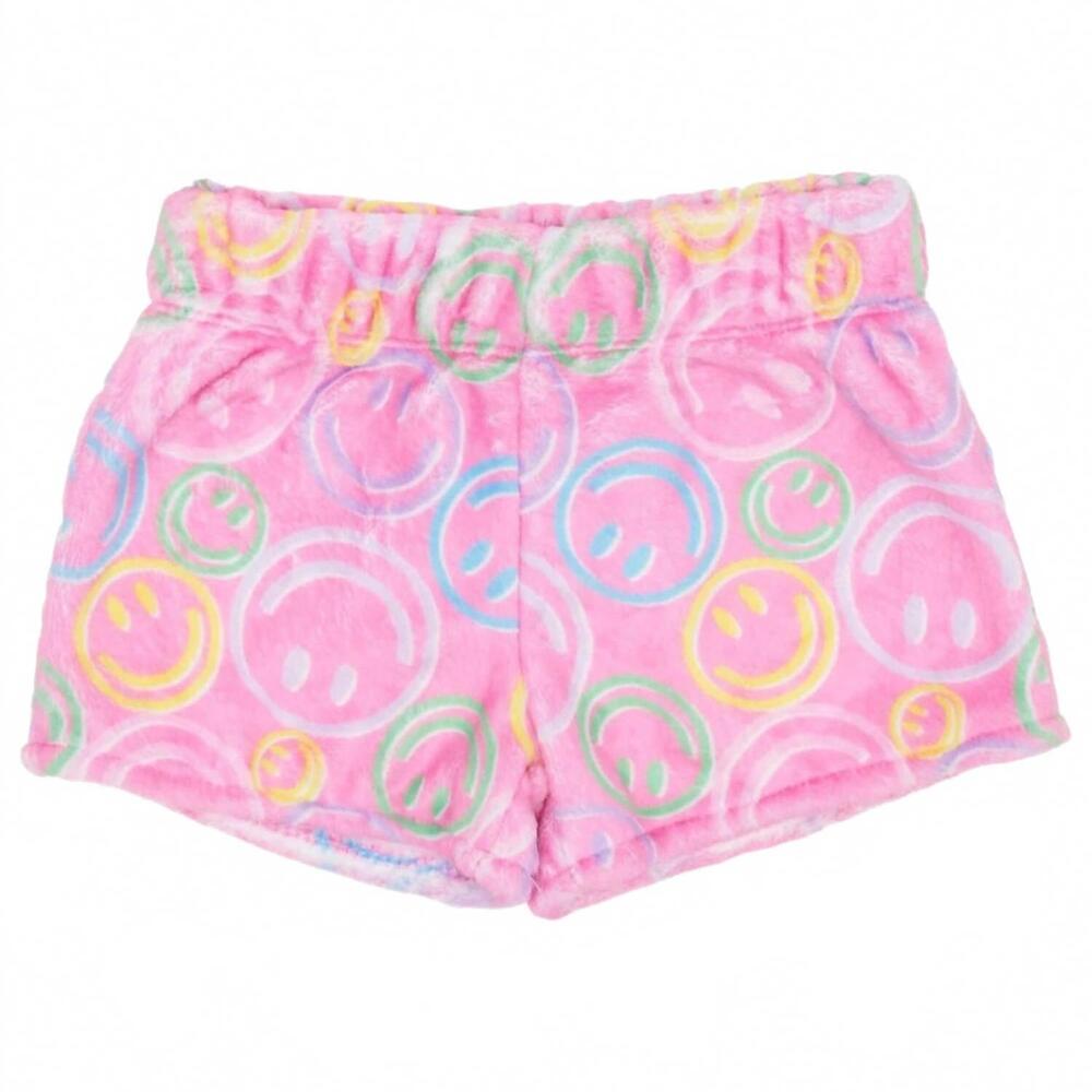 NEW AZARHIA girls fuzzy shorts in smiley face